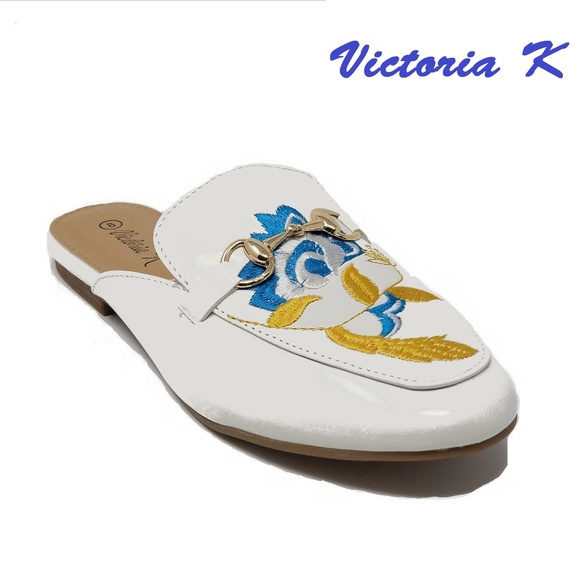 Victoria K Shoes - Women Slip-on Mules Slippers, HK-7084, White